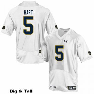 Notre Dame Fighting Irish Men's Cam Hart #5 White Under Armour Authentic Stitched Big & Tall College NCAA Football Jersey HDA0599IL